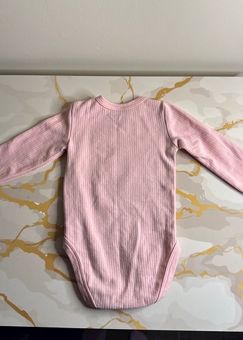 Uzun Kollu Nakışlı Pembe Bebek Body - Görsel 3