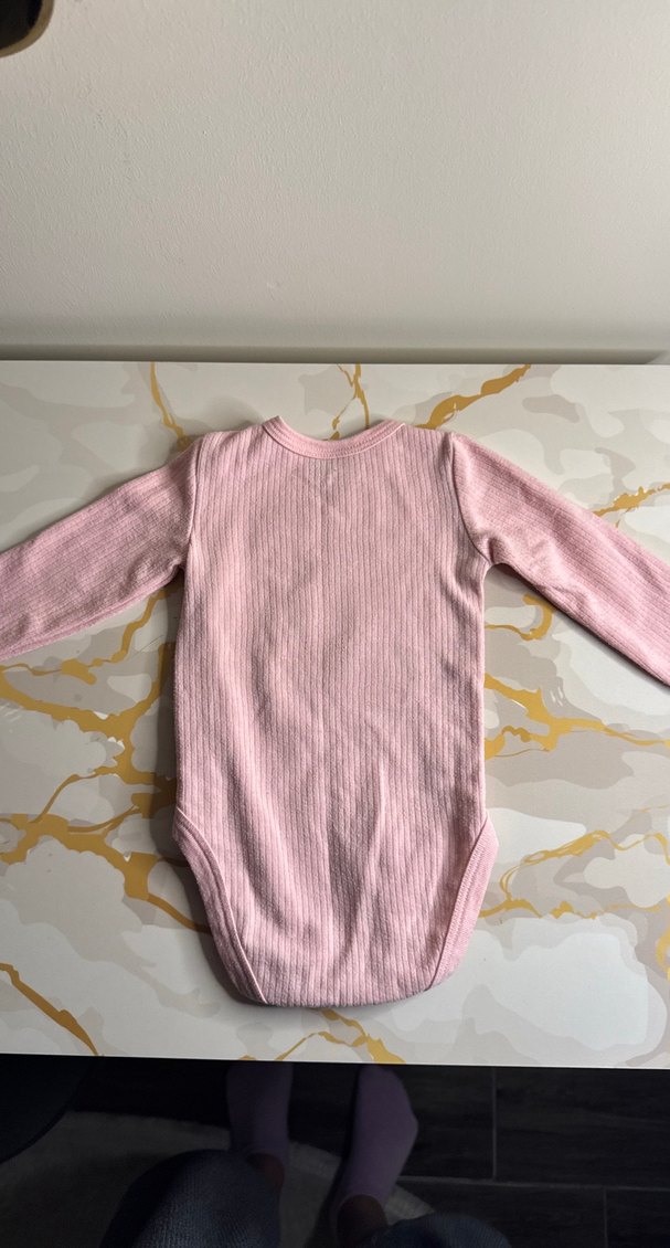 Uzun Kollu Nakışlı Pembe Bebek Body - Görsel 3