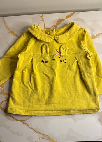 Sarı Uzun Kollu Örgü Bebek Kız Takımı - Görsel 2