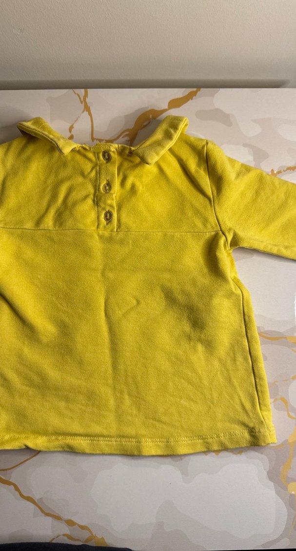 Sarı Uzun Kollu Örgü Bebek Kız Takımı - Görsel 5