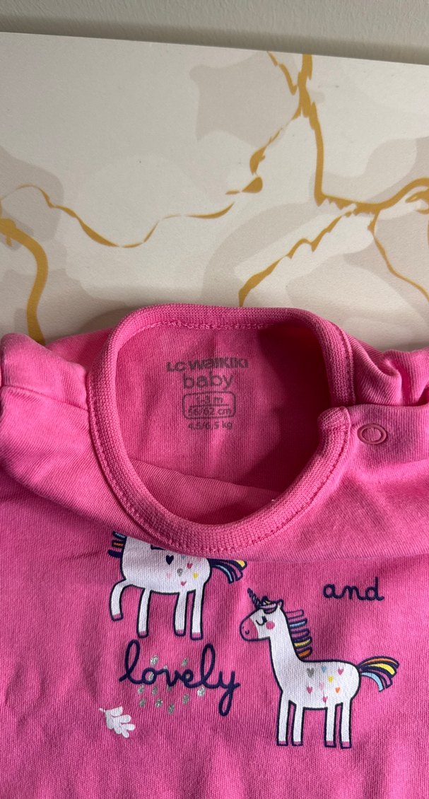 Pembe Uzun Kollu Bebek Body - Görsel 3