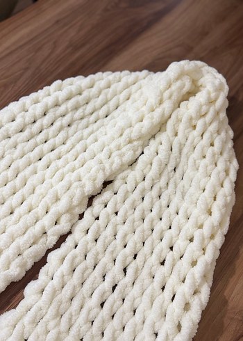 Krem  Örgü Kadın atkı - Görsel 2