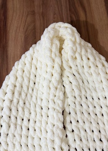 Krem  Örgü Kadın atkı - Görsel 3