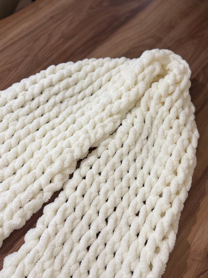 Krem  Örgü Kadın atkı - Görsel 2