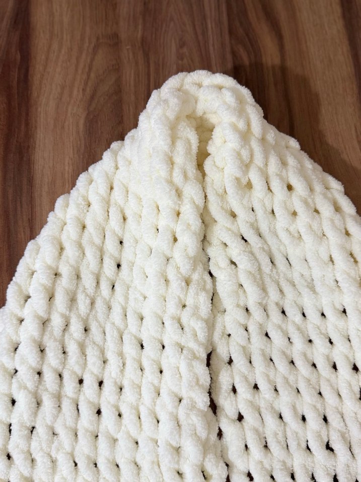 Krem  Örgü Kadın atkı - Görsel 3