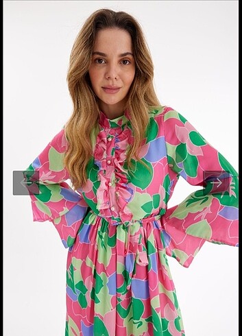 40 Beden pembe Renk Ahel tasarim elbise