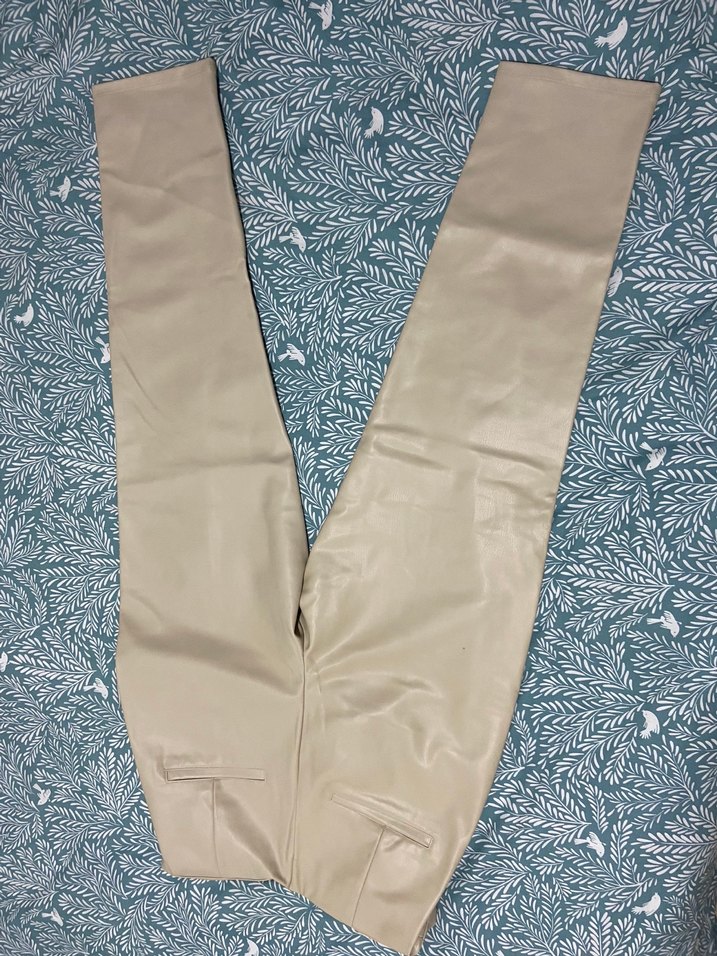 Zara Bej deri pantolon - Görsel 4