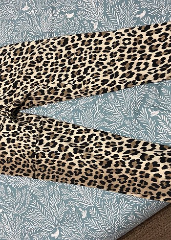 Kahverengi Leopar Desenli Kadın Kumaş Pantolon - Görsel 3