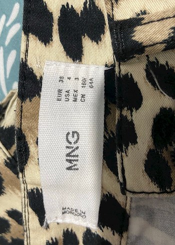 Kahverengi Leopar Desenli Kadın Kumaş Pantolon - Görsel 4