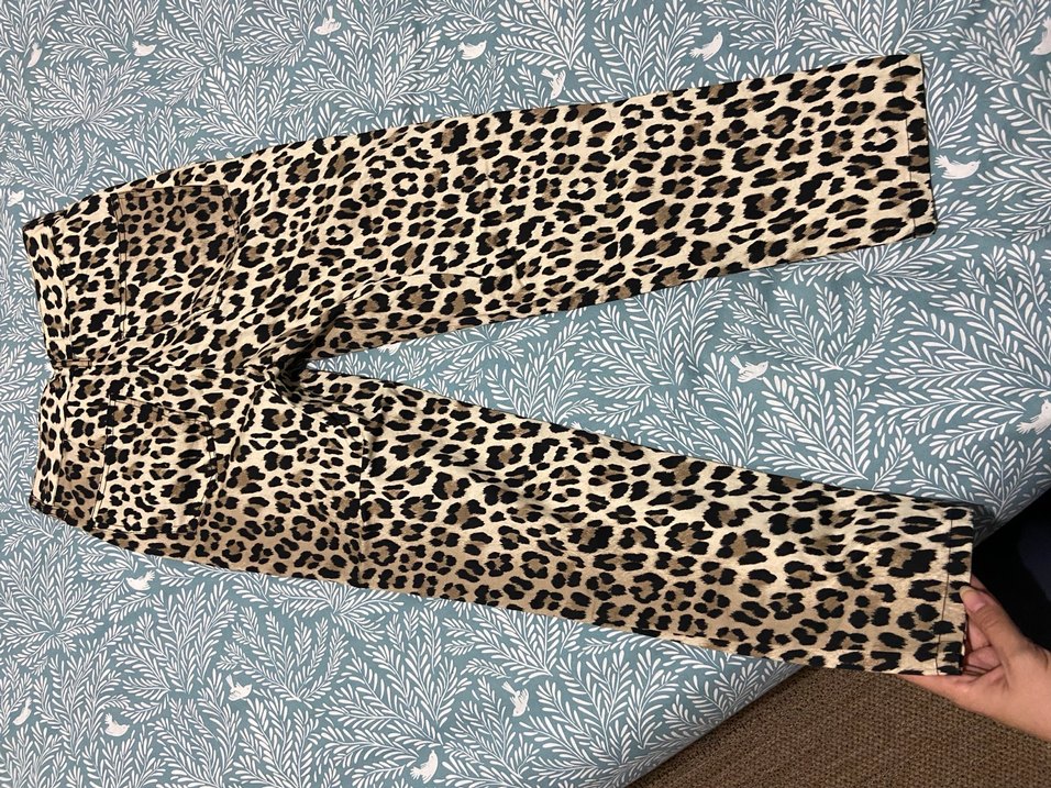 Kahverengi Leopar Desenli Kadın Kumaş Pantolon - Görsel 3