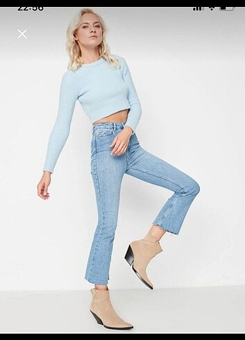 kadın crop fit jean
