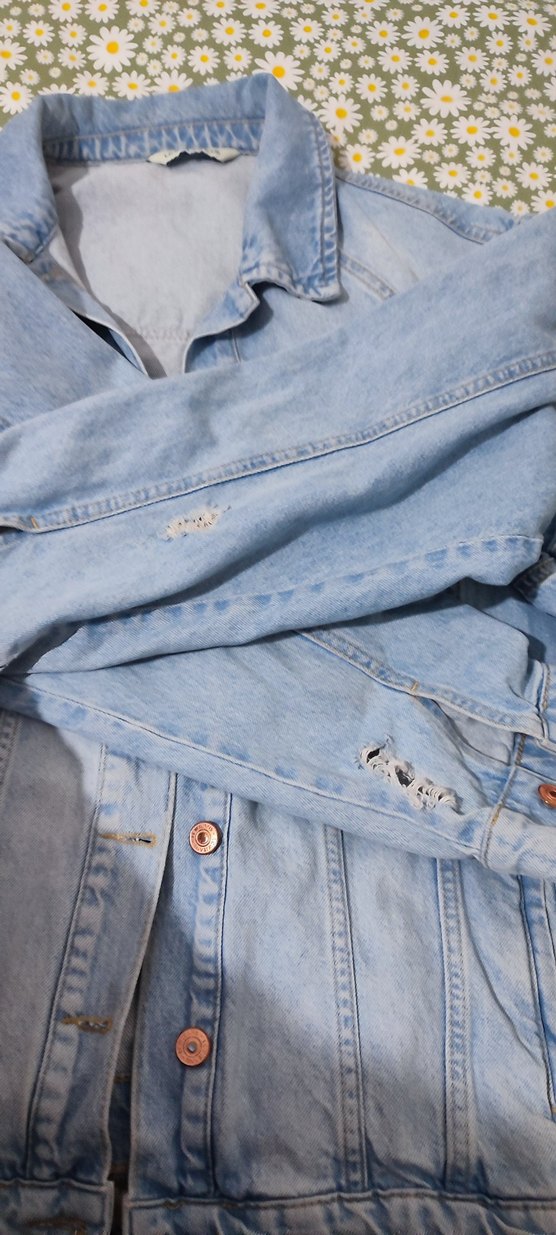 Düğmeli Mavi Midi Kadın Kot Ceket - Görsel 2