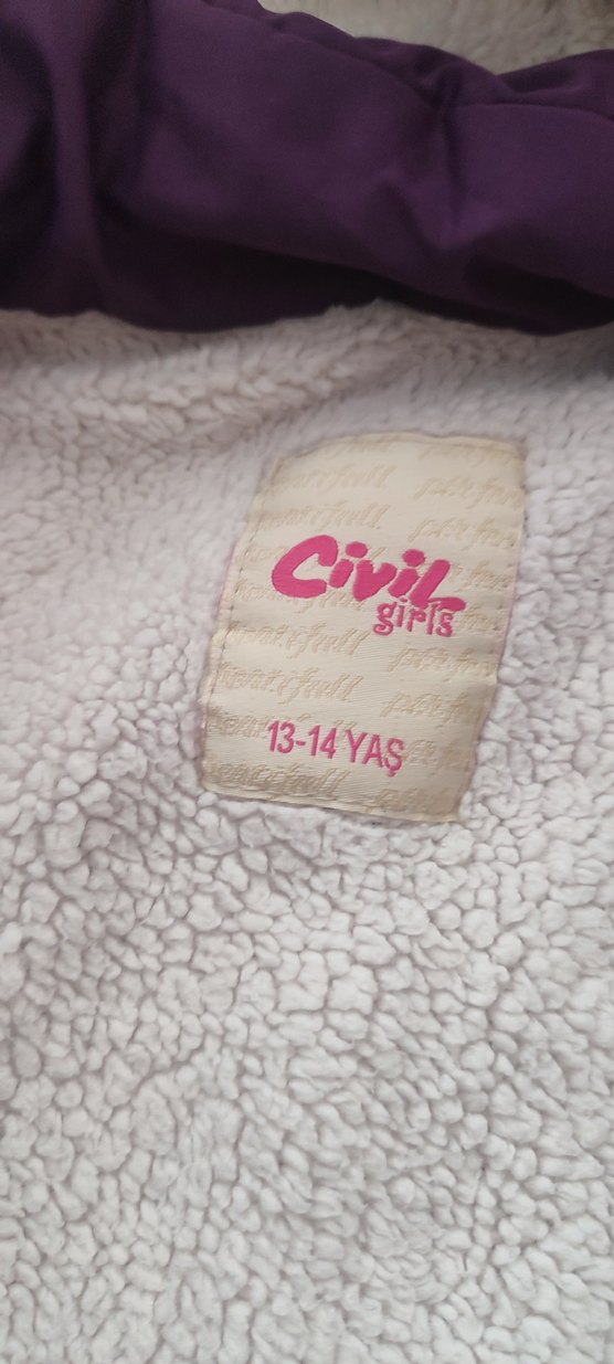 Düğmeli Mor Çocuk Mont 13.14 yaş - Görsel 3