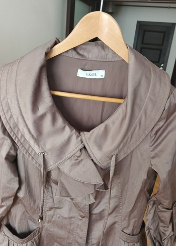 Vizon Düğmeli Trenchcoat