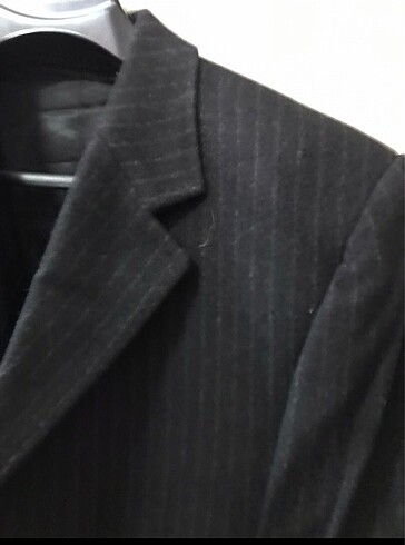 Çizgili yünlü palto - Görsel 3