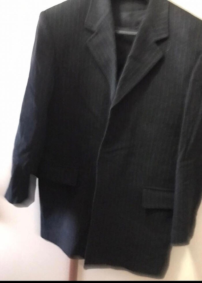 Çizgili yünlü palto - Görsel 4