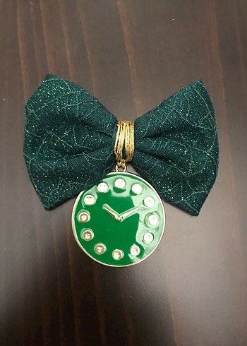 Siyah Nakışlı Dantel Detaylı  Papyon ve Kravat-bileklik - Görsel 13