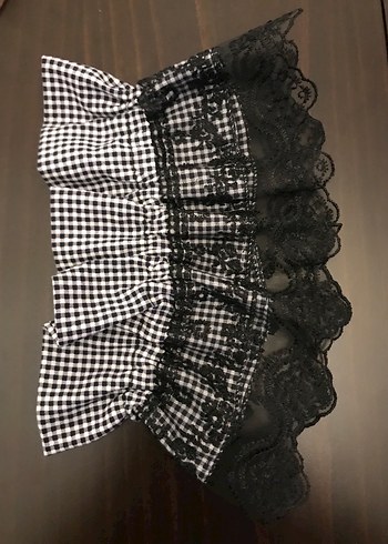 Siyah Nakışlı Dantel Detaylı  Papyon ve Kravat-bileklik - Görsel 5