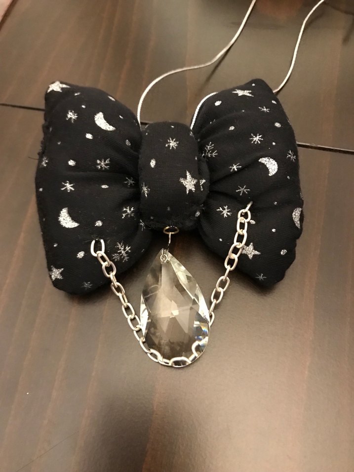 Siyah Nakışlı Dantel Detaylı  Papyon ve Kravat-bileklik - Görsel 4