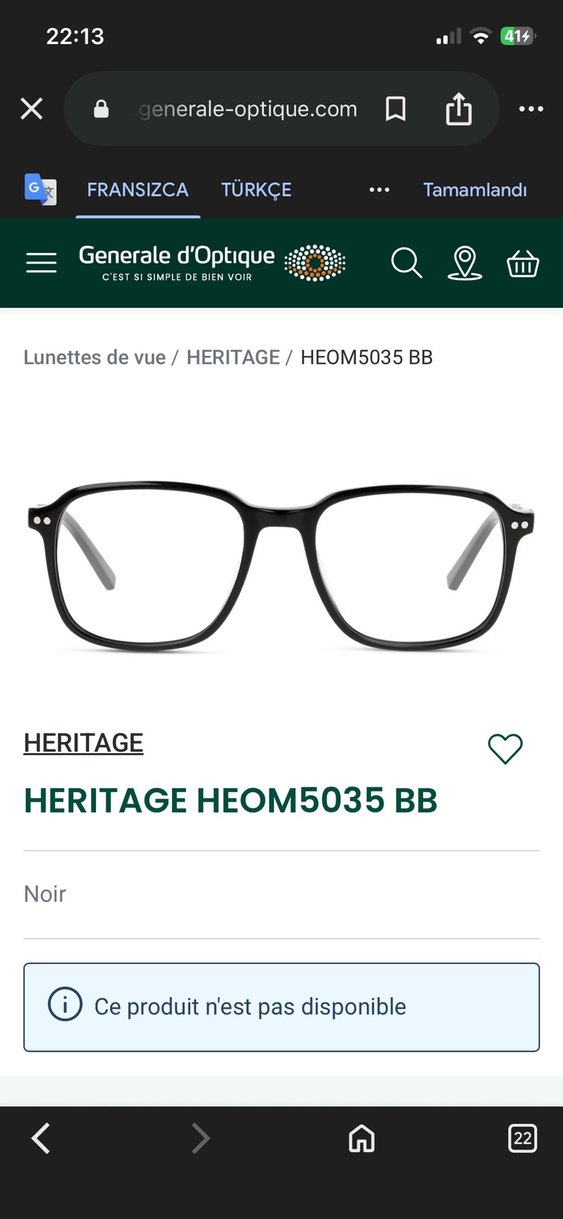 HERITAGE HEOM5035BB Kare Çerçeveli Gözlük - Görsel 2