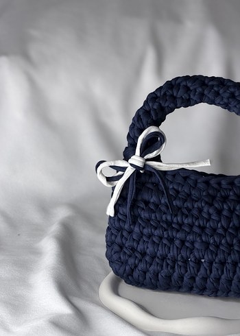 Lacivert Örgü Kadın Çanta - Görsel 3