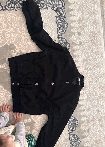 Düğmeli Siyah Midi Kadın Ceket