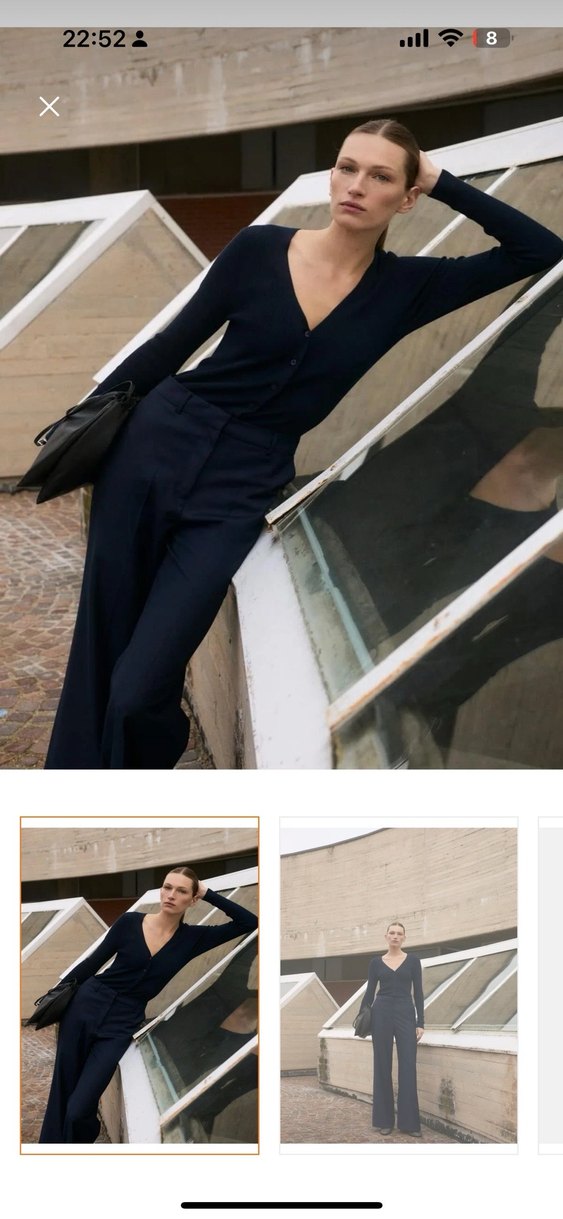 Siyah V Yaka uzun kollu tulum - Görsel 5