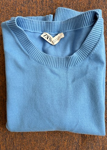 Zara Mavi Basic Kadin Triko Suveter