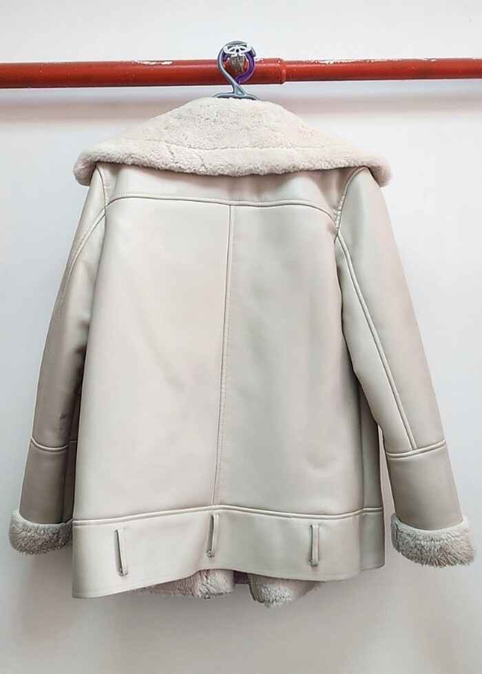 Suni deri biker ceket - Görsel 3