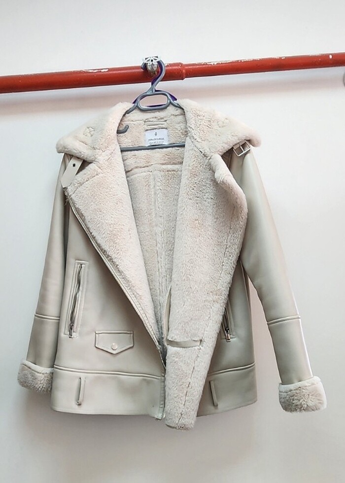 Suni deri biker ceket - Görsel 2