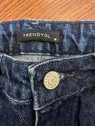 s Beden lacivert Renk TRENDYOLMILLA DESENLİ MOM JEAN