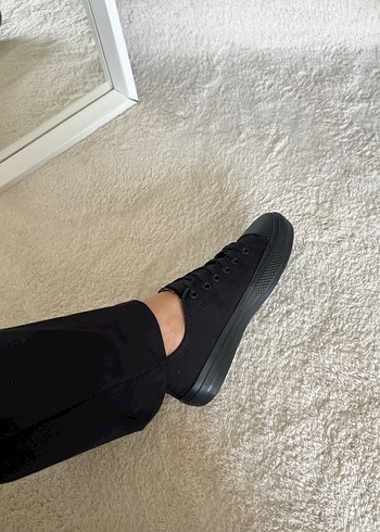 38 Beden Keten Kömür Bağcıklı Unisex Spor Ayakkabı