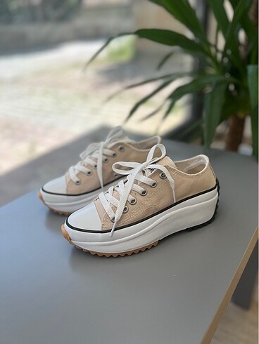 Bej Run Star Keten Platform Taban