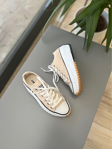 39 Beden Bej Run Star Keten Platform Taban
