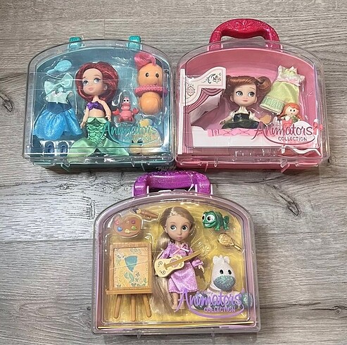 Disney Animators Mini Set. Rapunzel, Ariel, Anna.