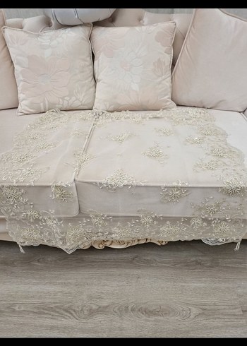 Beyaz Nakışlı salon takımı - Görsel 6