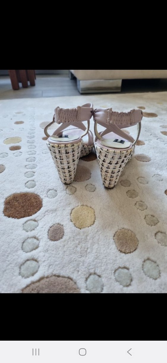 lila Kadın Dolgu Topuklu Sandalet - Görsel 4