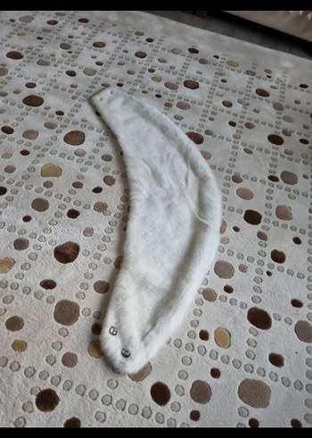 Beyaz Kürk Detaylı Midi Boy Kadın Pelerin - Görsel 3