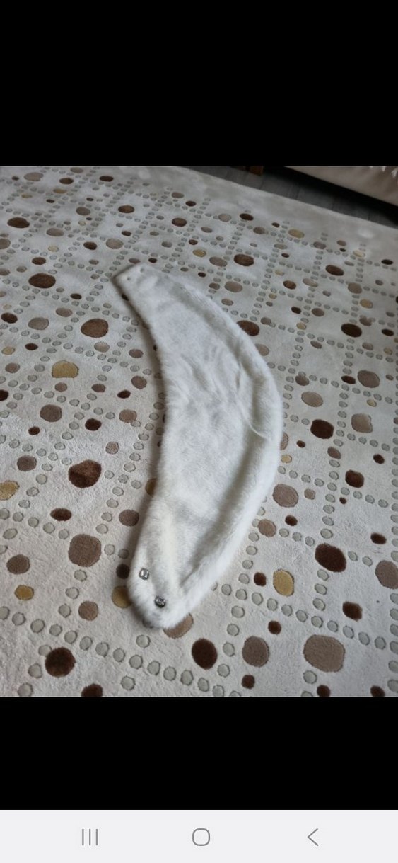 Beyaz Kürk Detaylı Midi Boy Kadın Pelerin - Görsel 3