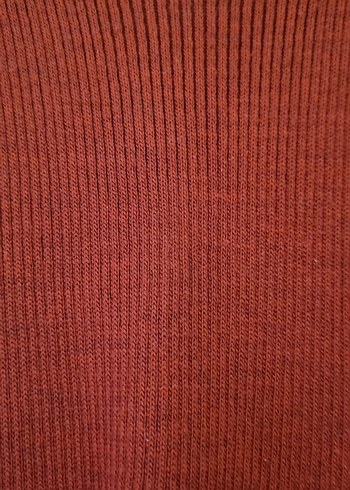 Bordo V Yakalı Uzun Kollu Triko Elbise - Görsel 3