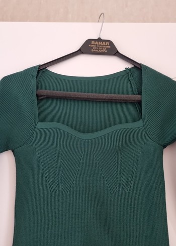 Kadın Koyu Yeşil İnce Triko Kazak - Görsel 2