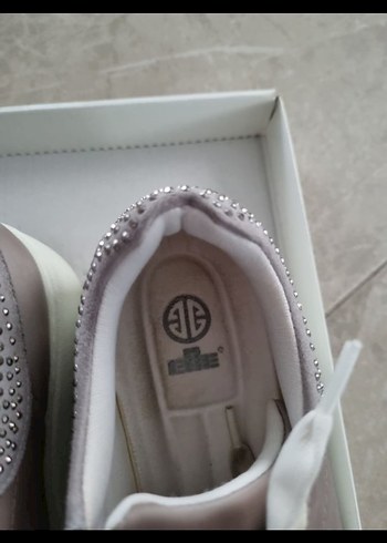 Bej Bağcıklı Kadın Spor Ayakkabı - Görsel 4