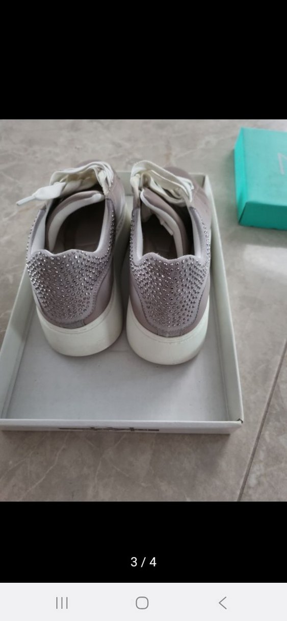 Bej Bağcıklı Kadın Spor Ayakkabı - Görsel 3