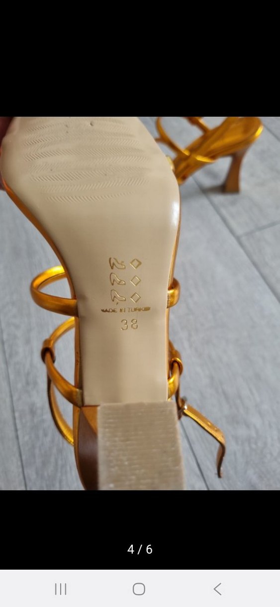 turuncu Renkli Stiletto Tokalı Kadın Ayakkabı - Görsel 5