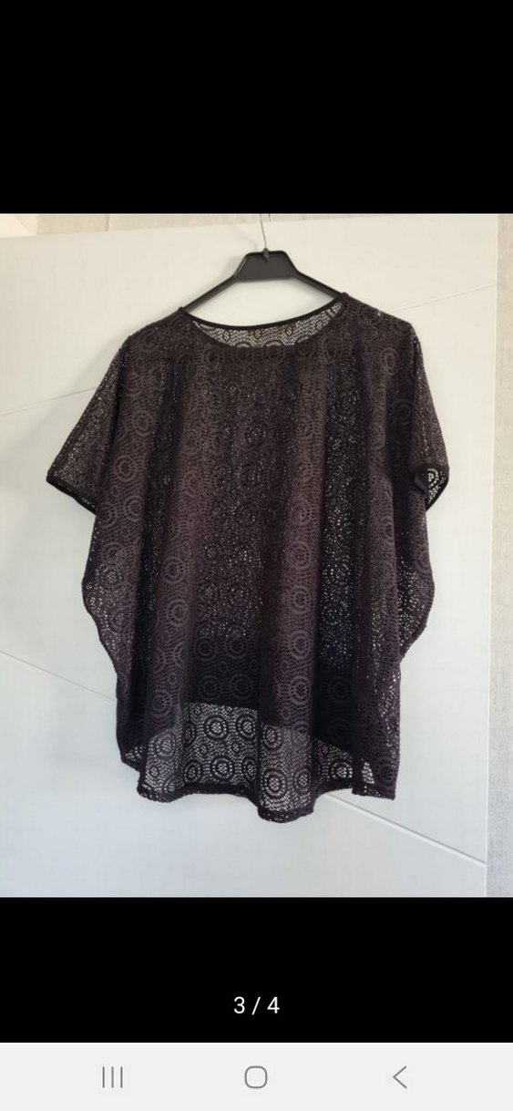 Dantel Detaylı Siyah Bohem Kadın Bluz - Görsel 2