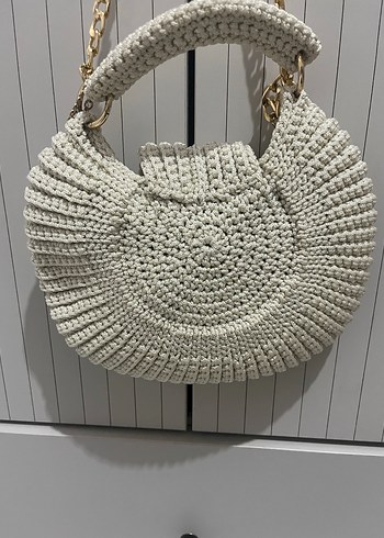 Zincir Detaylı Örgü Kadın Çanta - Görsel 5