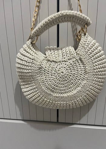 Zincir Detaylı Örgü Kadın Çanta - Görsel 4