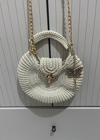 Zincir Detaylı Örgü Kadın Çanta - Görsel 3