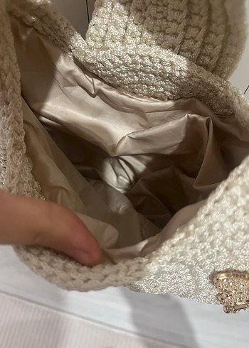 Zincir Detaylı Örgü Kadın Çanta - Görsel 6