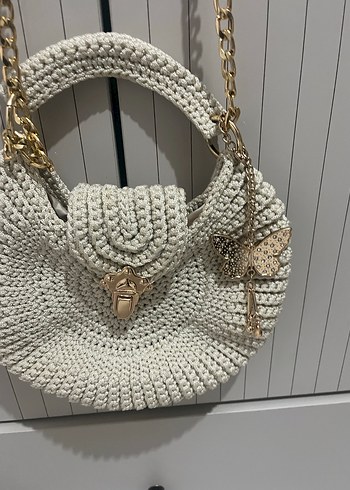 Zincir Detaylı Örgü Kadın Çanta - Görsel 2